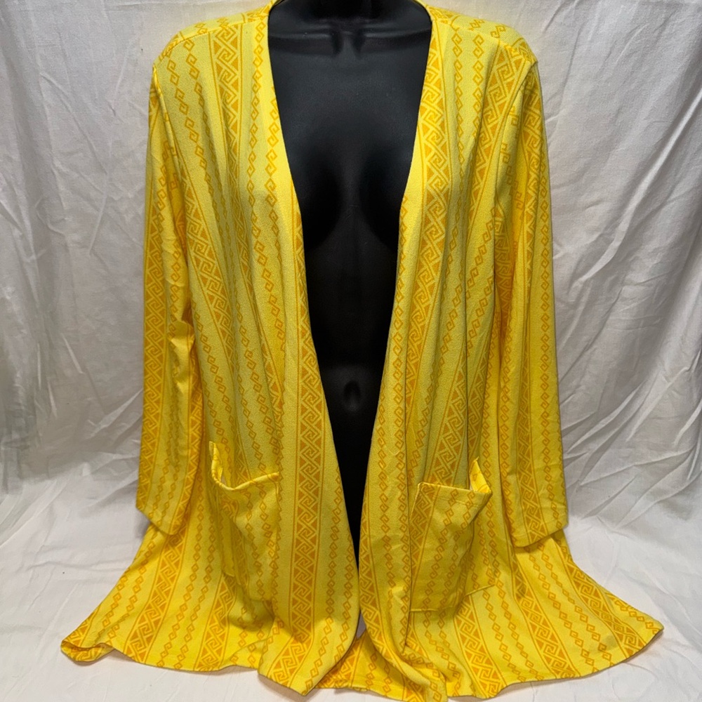 LuLaRoe Yellow Patterned Cardigan